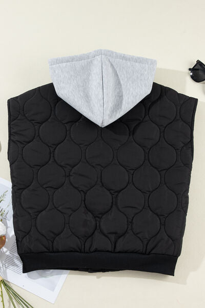 Drawstring Zip Up Hooded Vest Coat - dellidu.com - 100100979156457 - Black - bc7779a6 - a0eb - 4634 - 9bf3 - 545d8f0ca03b - Min - S - bc7779a6 - a0eb - 4634 - 9bf3 - 545d8f0ca03b - Min - 100100979156457 - Trendsi