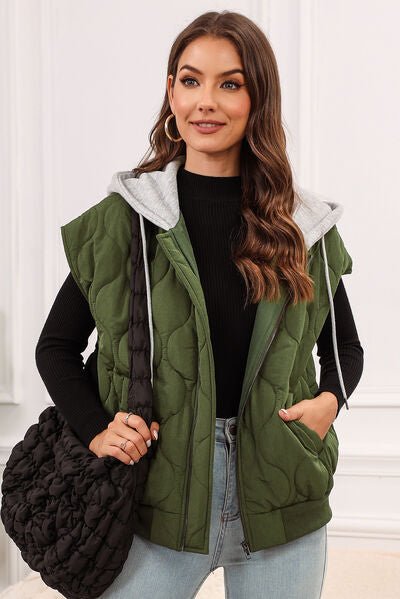 Drawstring Zip Up Hooded Vest Coat - dellidu.com - 100100979151839 - Moss - 5c36e5f9 - 554e - 4355 - ad38 - ec5d6b5b4be7 - Min - S - 5c36e5f9 - 554e - 4355 - ad38 - ec5d6b5b4be7 - Min - 100100979151839 - Trendsi