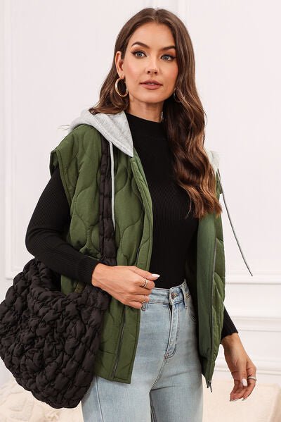 Drawstring Zip Up Hooded Vest Coat - dellidu.com - 100100979151839 - Moss - c033c3fe - 1dea - 4049 - 9e07 - 2ac613efb64a - Min - S - c033c3fe - 1dea - 4049 - 9e07 - 2ac613efb64a - Min - 100100979151839 - Trendsi