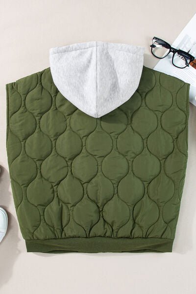 Drawstring Zip Up Hooded Vest Coat - dellidu.com - 100100979151839 - Moss - c56fb383 - 2d5b - 4a29 - 8510 - 97c7265a08f4 - Min - S - c56fb383 - 2d5b - 4a29 - 8510 - 97c7265a08f4 - Min - 100100979151839 - Trendsi