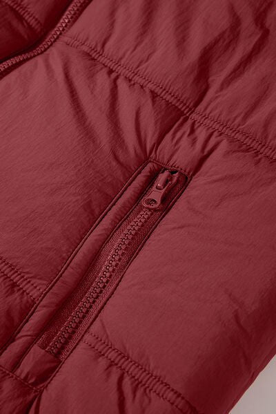 Drawstring Zip Up Hooded Vest Coat - dellidu.com - 100100185767161 - Burgundy - 2b352618cf114e99bf23ac0851f050fb - Min - M - 2b352618cf114e99bf23ac0851f050fb - Min - 100100185767161 - Trendsi