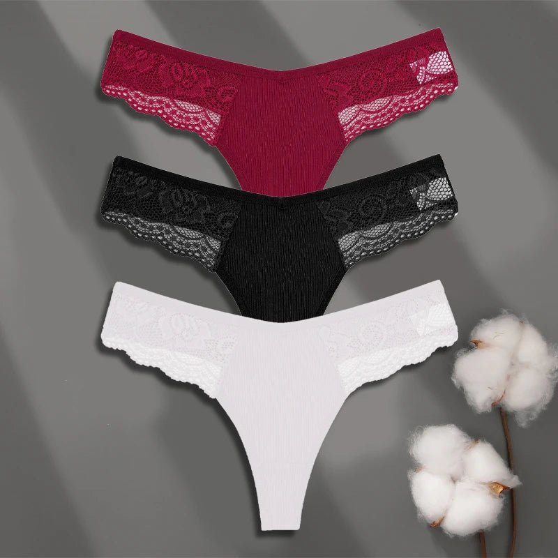 FINETOO 3Pcs Women's Lace Thongs - Breathable Cotton G - Strings - dellidu.com - SET 13 - FINETOO 3Pcs Women's Lace Thongs - Breathable Cotton G - Strings - M - 3pcs - FINETOO 3Pcs Women's Lace Thongs - Breathable Cotton G - Strings - 14:350852#SET 13;154:1433;5:361386 - dellidu.com