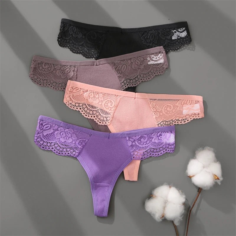 FINETOO 3Pcs Women's Lace Thongs - Breathable Cotton G - Strings - dellidu.com - SET 3 - FINETOO 3Pcs Women's Lace Thongs - Breathable Cotton G - Strings - M - 3pcs - FINETOO 3Pcs Women's Lace Thongs - Breathable Cotton G - Strings - 14:173#SET 3;154:1433;5:361386 - dellidu.com