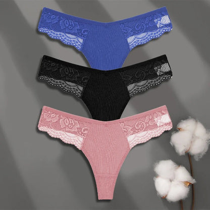 FINETOO 3Pcs Women's Lace Thongs - Breathable Cotton G - Strings - dellidu.com - SET 9 - FINETOO 3Pcs Women's Lace Thongs - Breathable Cotton G - Strings - M - 3pcs - FINETOO 3Pcs Women's Lace Thongs - Breathable Cotton G - Strings - 14:175#SET 9;154:1433;5:361386 - dellidu.com