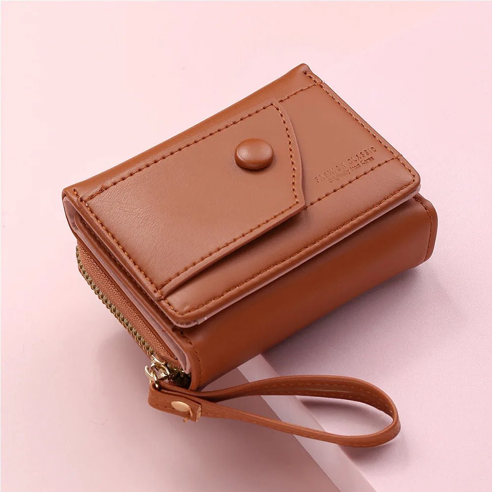 Four Seasons Women's Short Zipper Wallet - Versatile Handheld Bag - dellidu.com - L087 - Brown - Four Seasons Women's Short Zipper Wallet - Versatile Handheld Bag - Four Seasons Women's Short Zipper Wallet - Versatile Handheld Bag - 14:200000195#L087 - Brown - dellidu.com