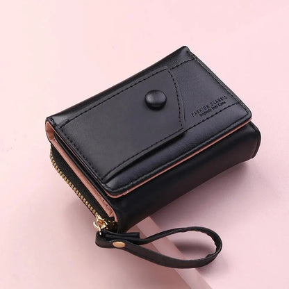 Four Seasons Women's Short Zipper Wallet - Versatile Handheld Bag - dellidu.com - L087 - Black - Four Seasons Women's Short Zipper Wallet - Versatile Handheld Bag - Four Seasons Women's Short Zipper Wallet - Versatile Handheld Bag - 14:193#L087 - Black - dellidu.com