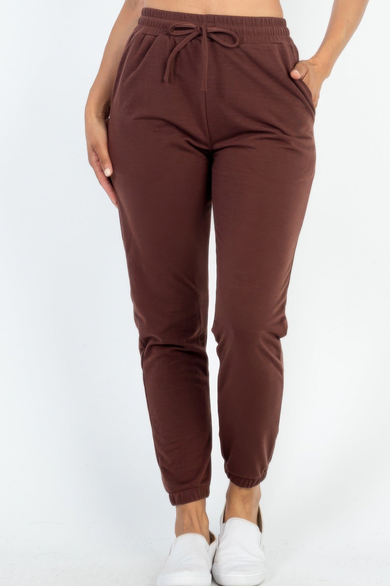 French Terry Jogger Pants - Comfort & Style - dellidu.com - Downtown brown - product image - S - product image - wh2000659.S.Downtown.Brown - dellidu.com