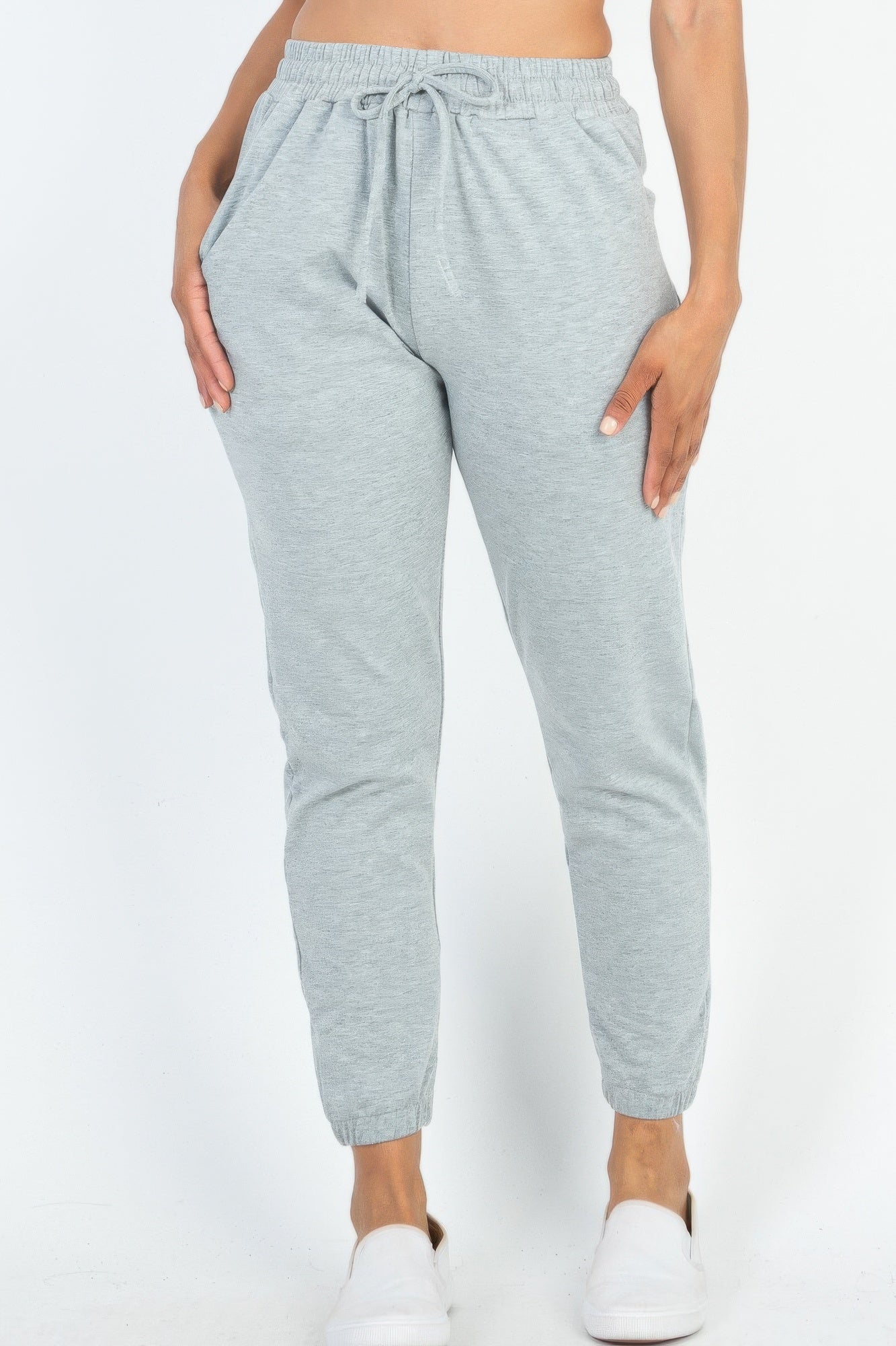 French Terry Jogger Pants - Comfort & Style - dellidu.com - Heather gray - product image - S - product image - wh2000659.S.Heather.Gray - dellidu.com