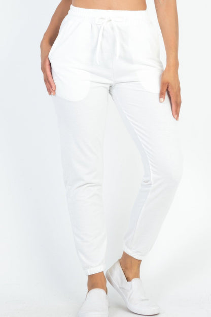 French Terry Jogger Pants - Comfort & Style - dellidu.com - White - product image - S - product image - wh2000659.S.White - dellidu.com