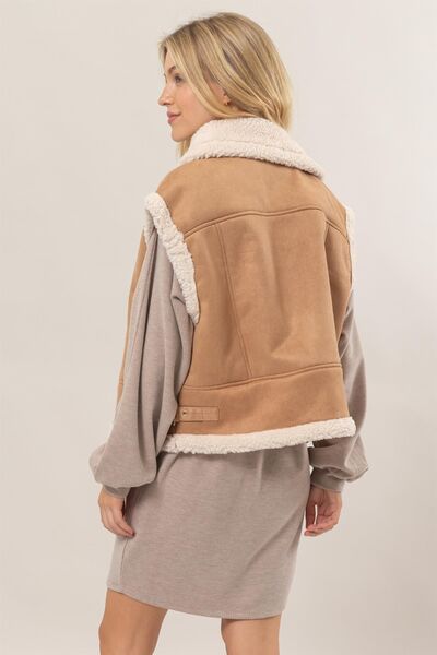 Fur - Contrast Zip Up Suede Vest - dellidu.com - 100100787161090 - Brown - 10fe3f7a - 4b1f - 4638 - b778 - f02448f34a12 - Min - S - 10fe3f7a - 4b1f - 4638 - b778 - f02448f34a12 - Min - 100100787161090 - Trendsi