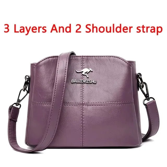 Genuine Leather Luxury Handbags for Women - Crossbody & Shoulder - dellidu.com - 3 Layers Purple - Genuine Leather Luxury Handbags for Women - Crossbody & Shoulder - Genuine Leather Luxury Handbags for Women - Crossbody & Shoulder - 14:1052#3 Layers Purple - dellidu.com