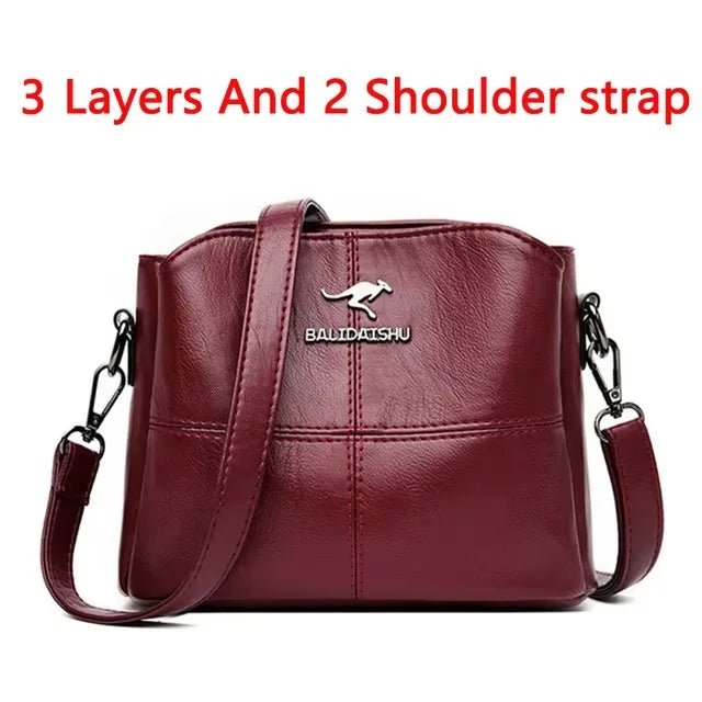 Genuine Leather Luxury Handbags for Women - Crossbody & Shoulder - dellidu.com - 3 Layers Burgundy - Genuine Leather Luxury Handbags for Women - Crossbody & Shoulder - Genuine Leather Luxury Handbags for Women - Crossbody & Shoulder - 14:350852#3 Layers Burgundy - dellidu.com