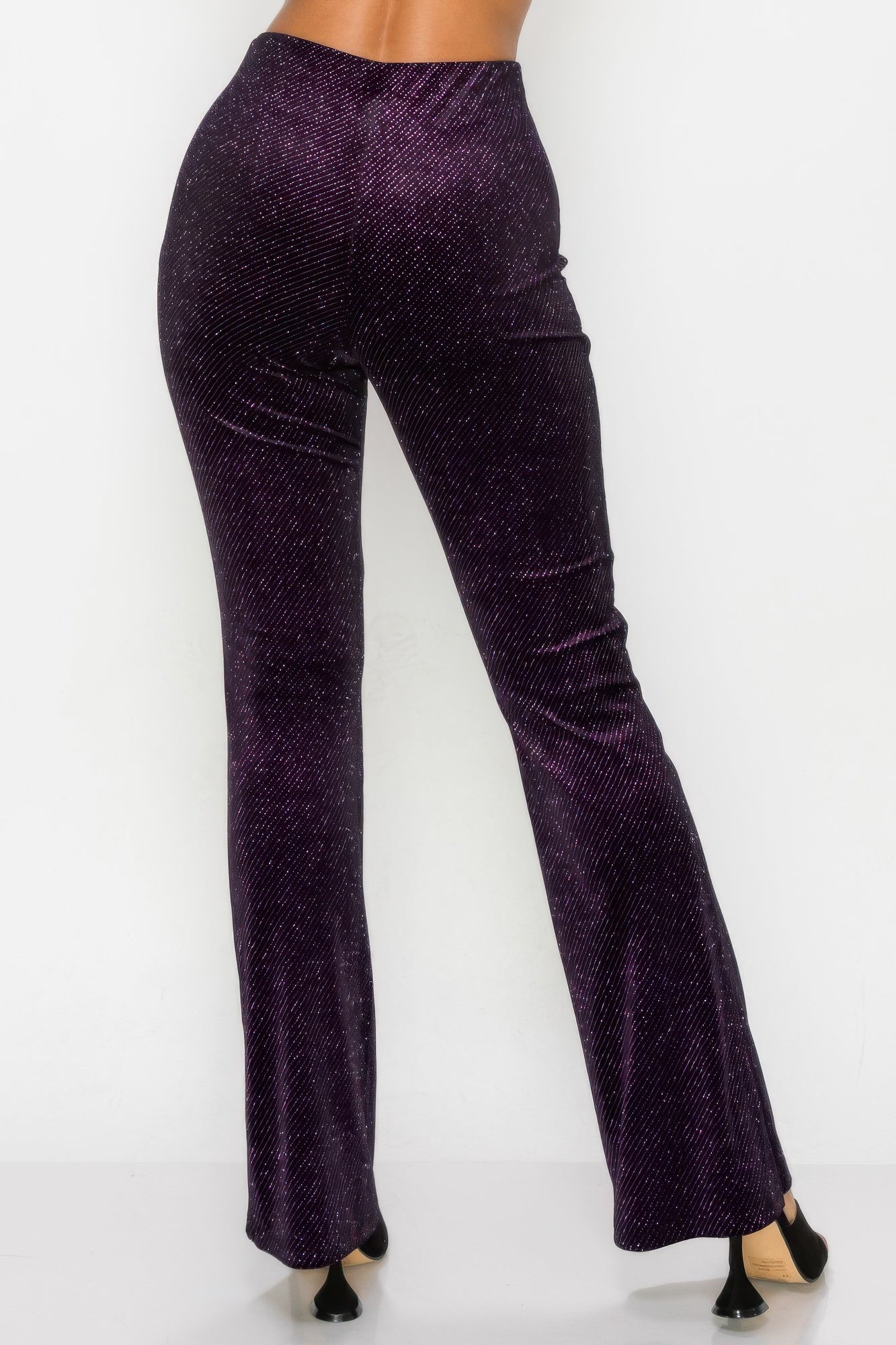 Glittery Flare High - Rise Elastic Pants - dellidu.com - S - product image - product image - 59211.S - dellidu.com