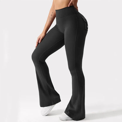 High Stretch Women’s Wide Leg Yoga Leggings with Pockets - dellidu.com - army green - High Stretch Women’s Wide Leg Yoga Leggings with Pockets - M - High Stretch Women’s Wide Leg Yoga Leggings with Pockets - 14:200004889;5:361386 - dellidu.com