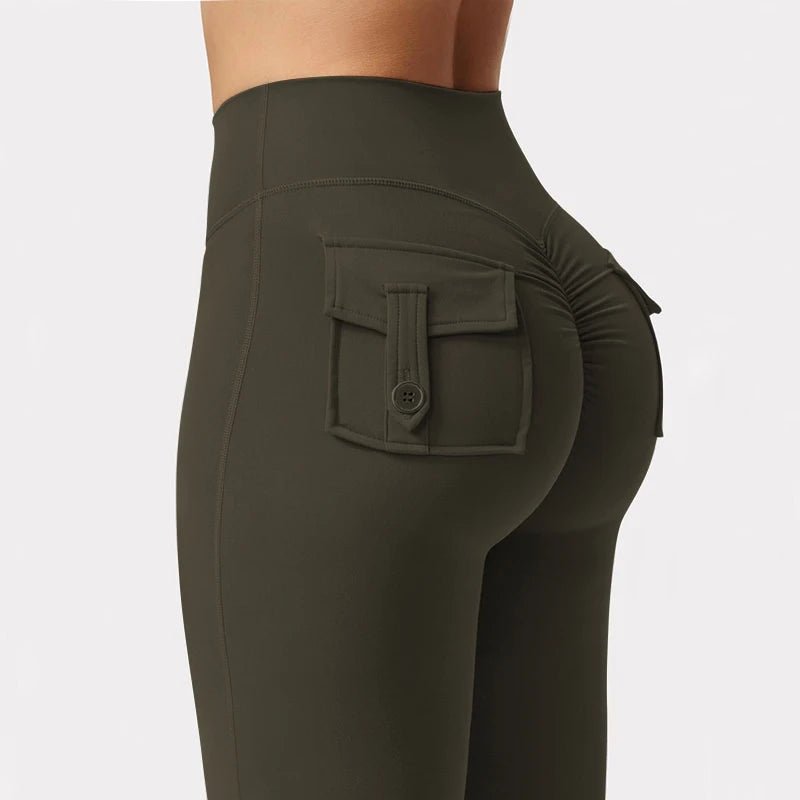 High Stretch Women’s Wide Leg Yoga Leggings with Pockets - dellidu.com - army green - High Stretch Women’s Wide Leg Yoga Leggings with Pockets - M - High Stretch Women’s Wide Leg Yoga Leggings with Pockets - 14:200004889;5:361386 - dellidu.com