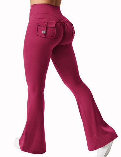 High Stretch Women’s Wide Leg Yoga Leggings with Pockets - dellidu.com - Red - High Stretch Women’s Wide Leg Yoga Leggings with Pockets - S - High Stretch Women’s Wide Leg Yoga Leggings with Pockets - 14:10;5:100014064 - dellidu.com