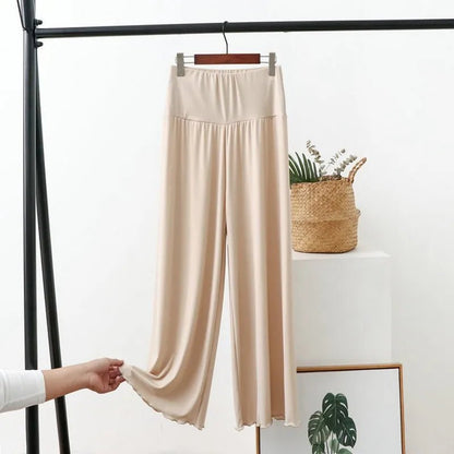 High Waist Modal Wide Leg Pants for Women - dellidu.com - apricot - High Waist Modal Wide Leg Pants for Women - L - Hip - 110cm - High Waist Modal Wide Leg Pants for Women - 14:1052#apricot;5:361385#L - Hip - 110cm - dellidu.com