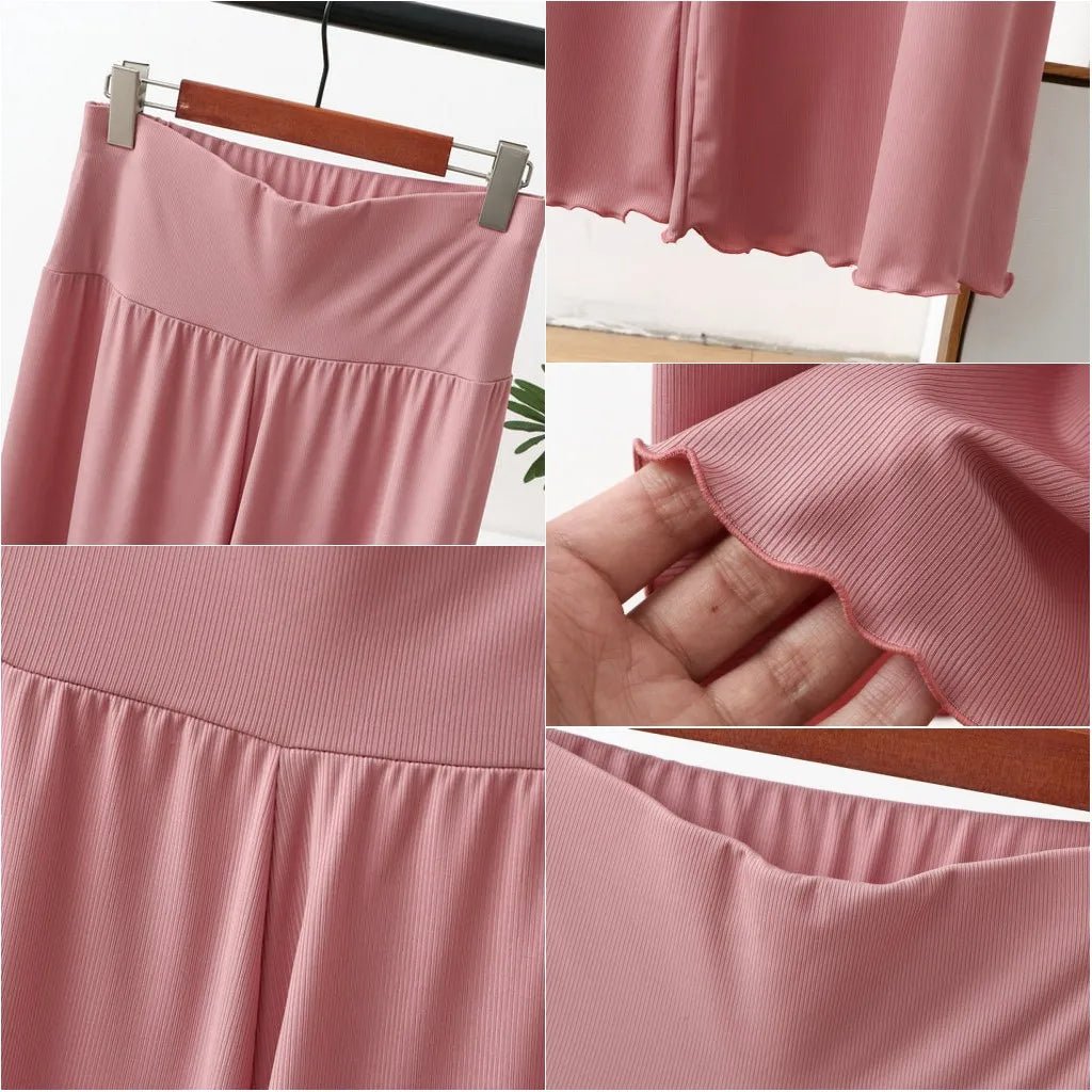 High Waist Modal Wide Leg Pants for Women - dellidu.com - apricot - High Waist Modal Wide Leg Pants for Women - L - Hip - 110cm - High Waist Modal Wide Leg Pants for Women - 14:1052#apricot;5:361385#L - Hip - 110cm - dellidu.com