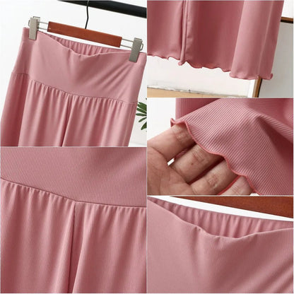 High Waist Modal Wide Leg Pants for Women - dellidu.com - apricot - High Waist Modal Wide Leg Pants for Women - L - Hip - 110cm - High Waist Modal Wide Leg Pants for Women - 14:1052#apricot;5:361385#L - Hip - 110cm - dellidu.com