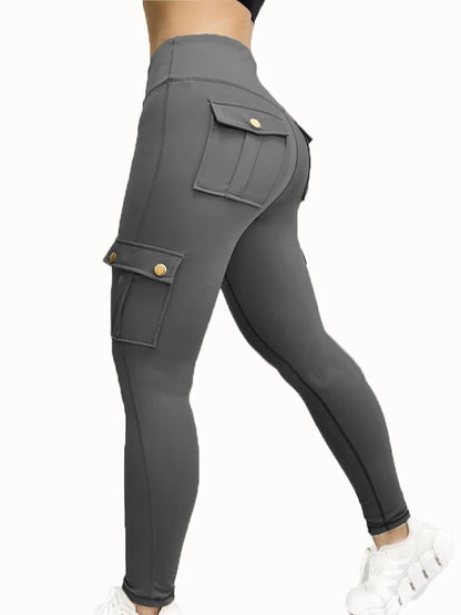 High Waist Pocket Gym Leggings for Women - dellidu.com - Grey - High Waist Pocket Gym Leggings for Women - XL - High Waist Pocket Gym Leggings for Women - 14:193#Grey;5:100014065 - dellidu.com