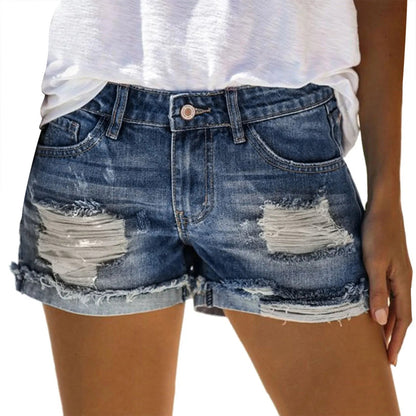 High Waist Ripped Denim Shorts for Women - dellidu.com - DEEP BLUE - High Waist Ripped Denim Shorts for Women - S - CHINA - High Waist Ripped Denim Shorts for Women - 14:200004870;200007763:201336100;5:100014064 - dellidu.com