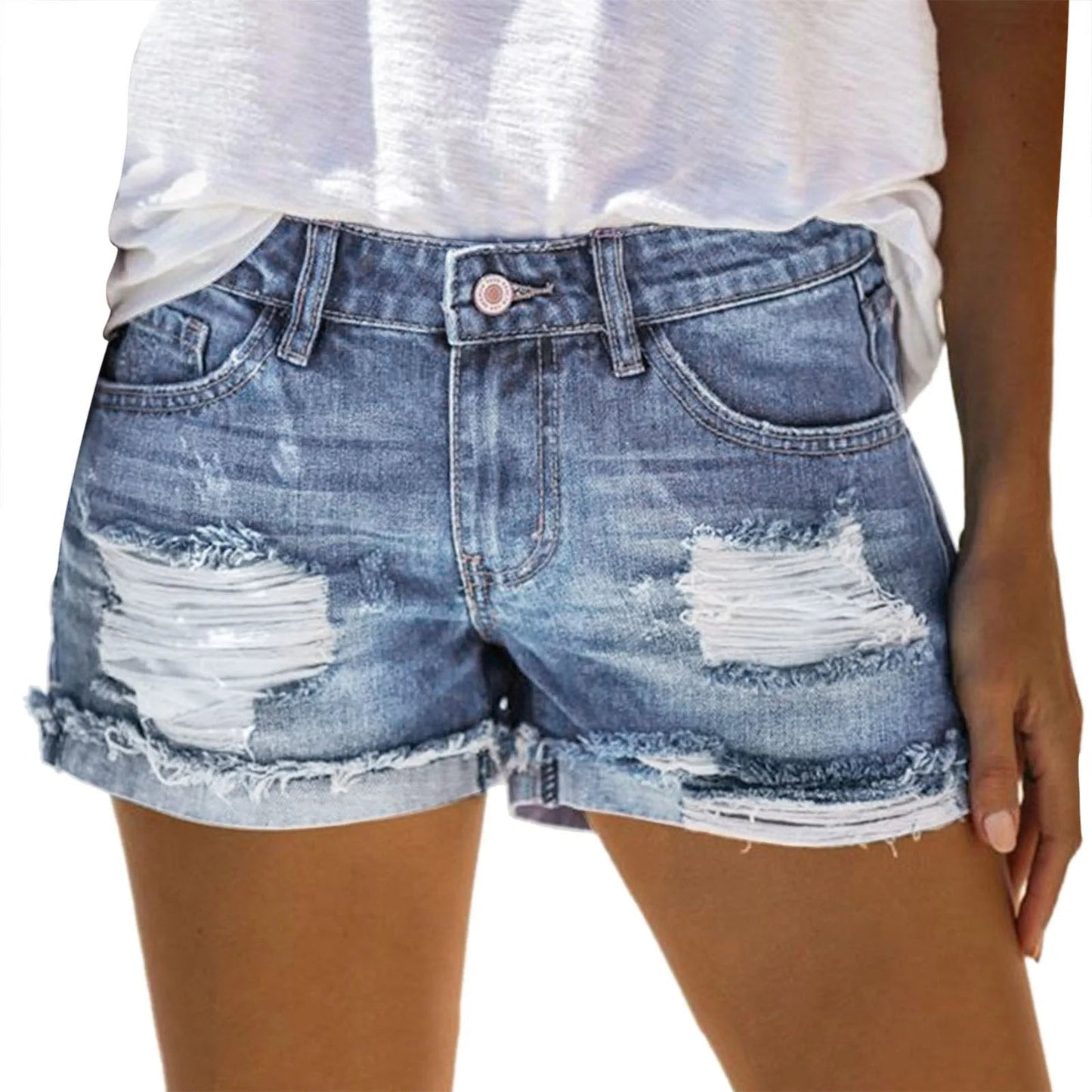 High Waist Ripped Denim Shorts for Women - dellidu.com - DEEP BLUE - High Waist Ripped Denim Shorts for Women - S - CHINA - High Waist Ripped Denim Shorts for Women - 14:200004870;200007763:201336100;5:100014064 - dellidu.com