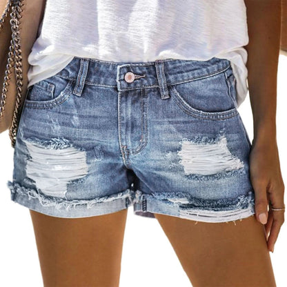 High Waist Ripped Denim Shorts for Women - dellidu.com - SKY BLUE - High Waist Ripped Denim Shorts for Women - XXXL - United States - High Waist Ripped Denim Shorts for Women - 14:1254;200007763:201336106;5:4183 - dellidu.com