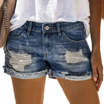 High Waist Ripped Denim Shorts for Women - dellidu.com - DEEP BLUE - High Waist Ripped Denim Shorts for Women - S - CHINA - High Waist Ripped Denim Shorts for Women - 14:200004870;200007763:201336100;5:100014064 - dellidu.com