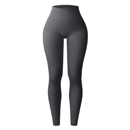 High Waist Seamless Knit Yoga Pants for Women - dellidu.com - dark gray - High Waist Seamless Knit Yoga Pants for Women - M - High Waist Seamless Knit Yoga Pants for Women - 14:193#dark gray;5:361386 - dellidu.com