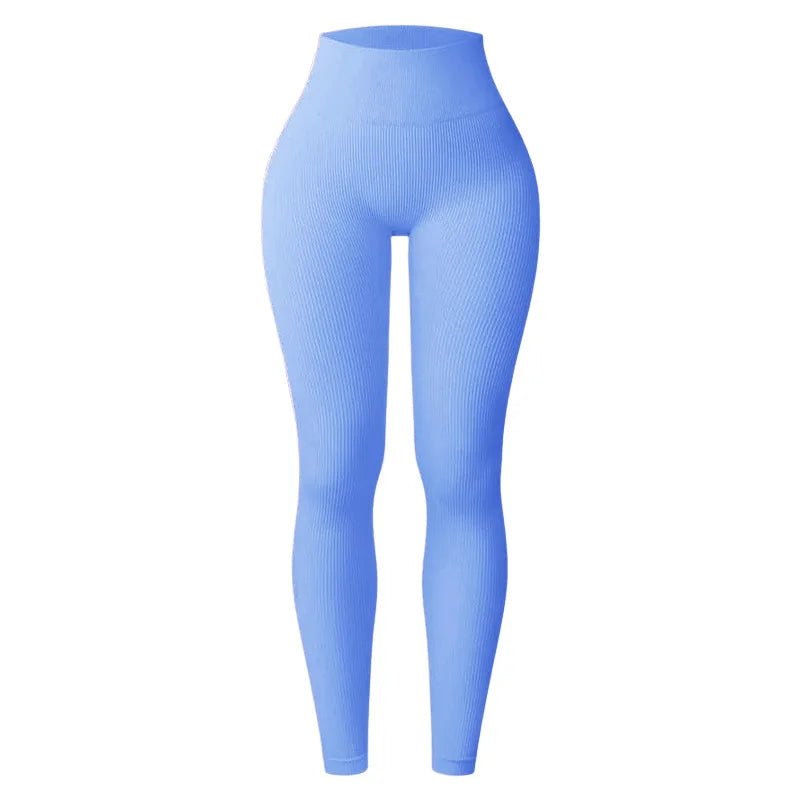 High Waist Seamless Knit Yoga Pants for Women - dellidu.com - blue - High Waist Seamless Knit Yoga Pants for Women - S - High Waist Seamless Knit Yoga Pants for Women - 14:365458#blue;5:100014064 - dellidu.com