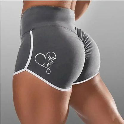 High Waist Sports Running Shorts for Women - Plus Size - dellidu.com - GY - High Waist Sports Running Shorts for Women - Plus Size - XXXL - High Waist Sports Running Shorts for Women - Plus Size - 14:691#GY;5:4183 - dellidu.com