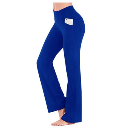 High Waist Straight Flare Pants with Pockets for Women - dellidu.com - CS - Royal - High Waist Straight Flare Pants with Pockets for Women - L - High Waist Straight Flare Pants with Pockets for Women - 14:1052#CS - Royal;5:361385 - dellidu.com