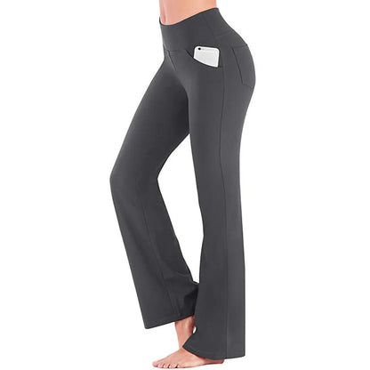 High Waist Straight Flare Pants with Pockets for Women - dellidu.com - CS - Gray - High Waist Straight Flare Pants with Pockets for Women - XXL - High Waist Straight Flare Pants with Pockets for Women - 14:691#CS - Gray;5:4182 - dellidu.com