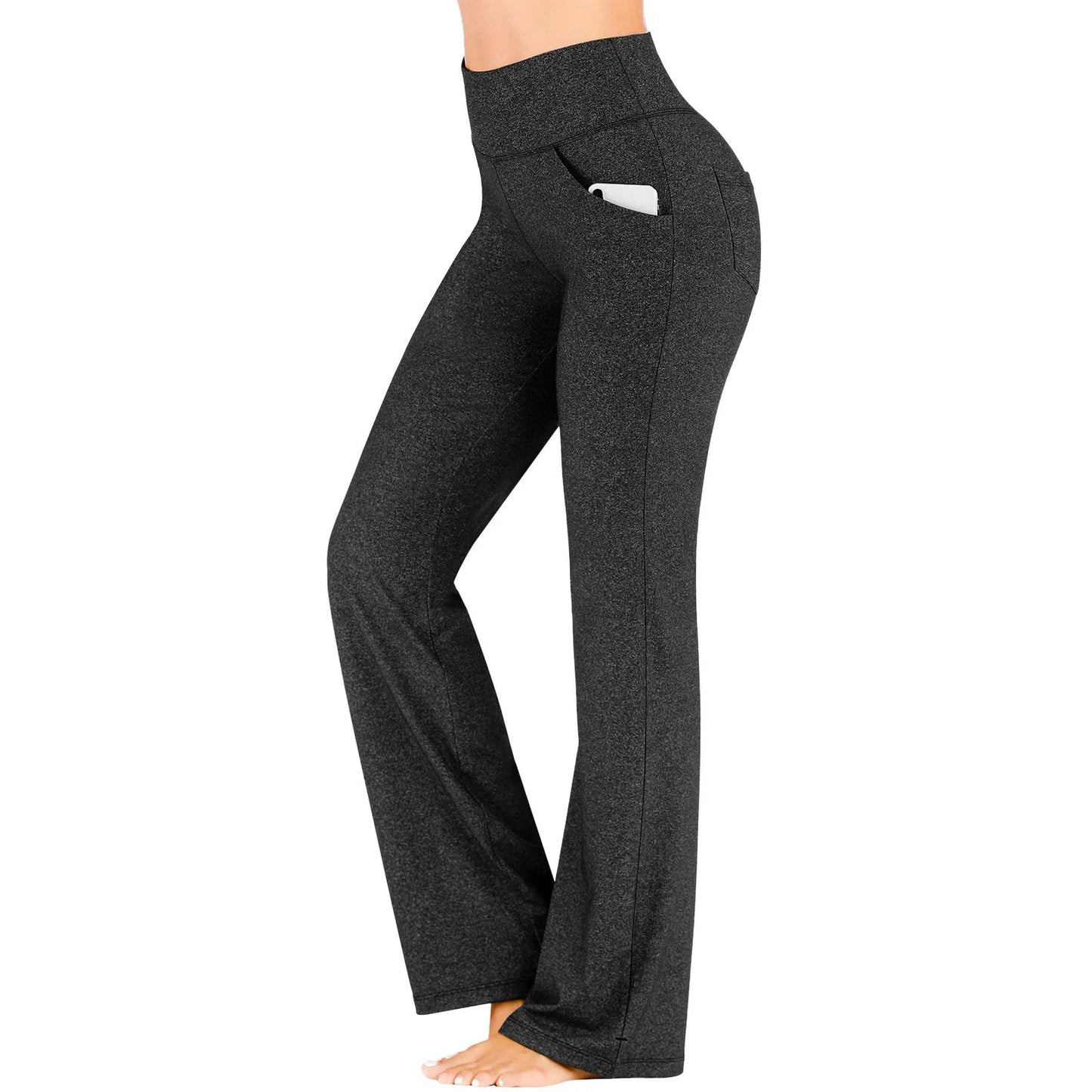 High Waist Straight Flare Pants with Pockets for Women - dellidu.com - LZ - Black - High Waist Straight Flare Pants with Pockets for Women - L - High Waist Straight Flare Pants with Pockets for Women - 14:193#LZ - Black;5:361385 - dellidu.com