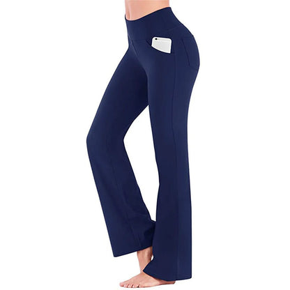 High Waist Straight Flare Pants with Pockets for Women - dellidu.com - CS - Navy - High Waist Straight Flare Pants with Pockets for Women - XXL - High Waist Straight Flare Pants with Pockets for Women - 14:350852#CS - Navy;5:4182 - dellidu.com