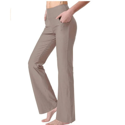 High Waist Straight Flare Pants with Pockets for Women - dellidu.com - CS - Khaki - High Waist Straight Flare Pants with Pockets for Women - L - High Waist Straight Flare Pants with Pockets for Women - 14:200004889#CS - Khaki;5:361385 - dellidu.com