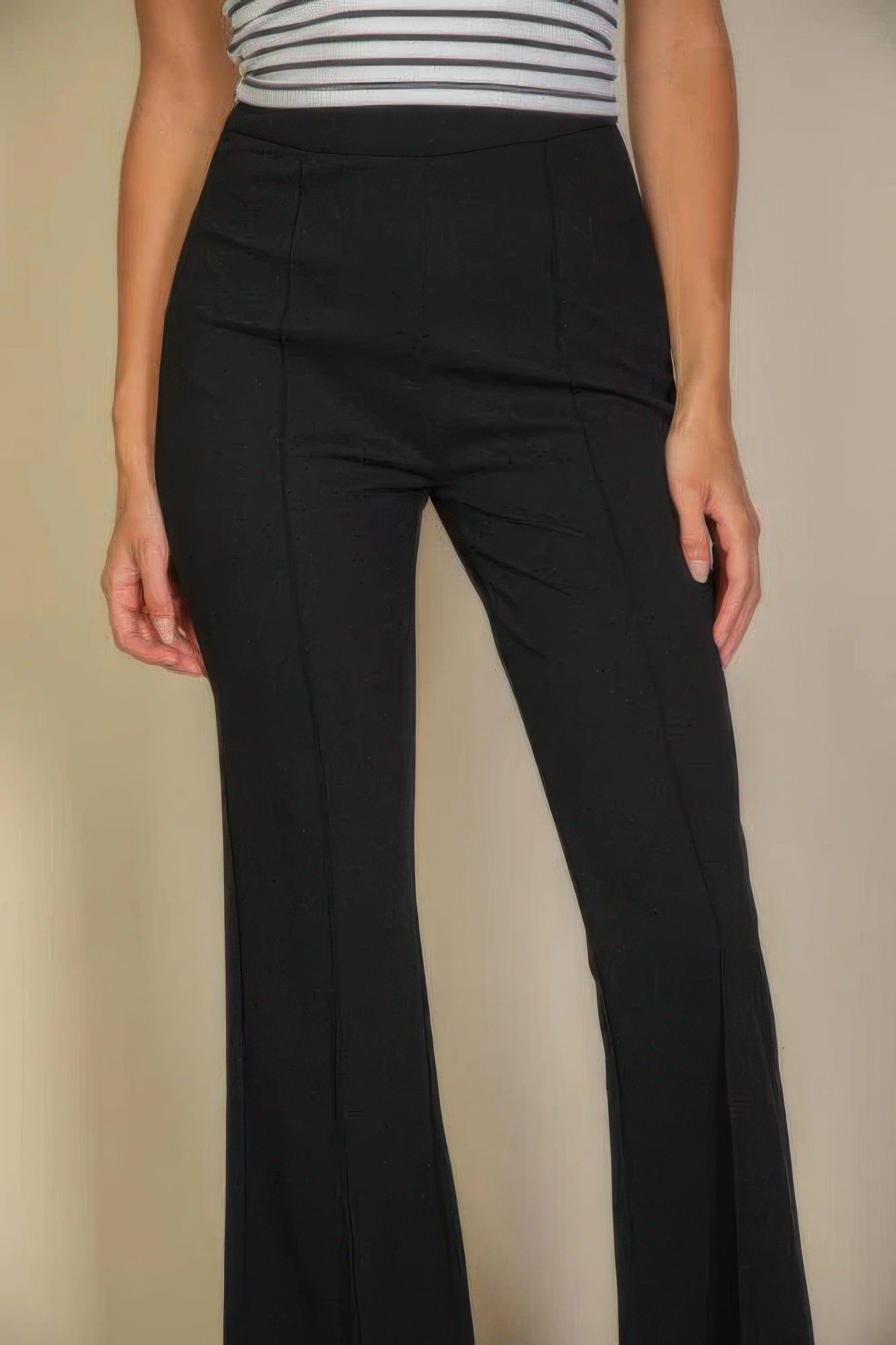 High Waist Stretch Crepe Flare Pants - dellidu.com - S - product image - product image - 59217a.S - dellidu.com