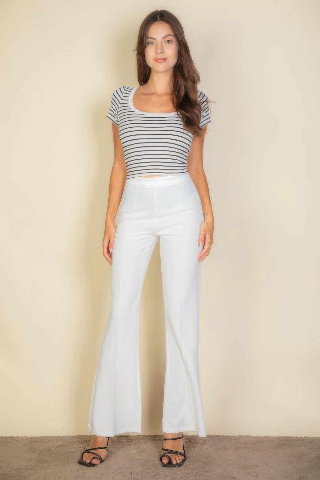 High Waist Stretch Crepe Flare Pants - dellidu.com - S - product image - product image - 59217.S - dellidu.com