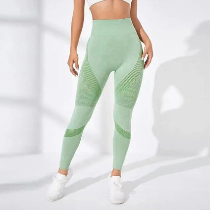 High Waist Striped Mesh Fitness Leggings for Women - dellidu.com - green - High Waist Striped Mesh Fitness Leggings for Women - L - High Waist Striped Mesh Fitness Leggings for Women - 14:365458#green;5:361385 - dellidu.com