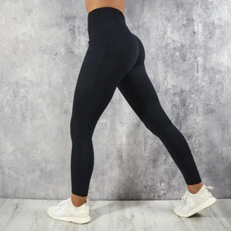 High Waist Yoga Leggings for Women with Pocket - dellidu.com - Navy Blue - High Waist Yoga Leggings for Women with Pocket - L - High Waist Yoga Leggings for Women with Pocket - 14:202430841;5:361385 - dellidu.com