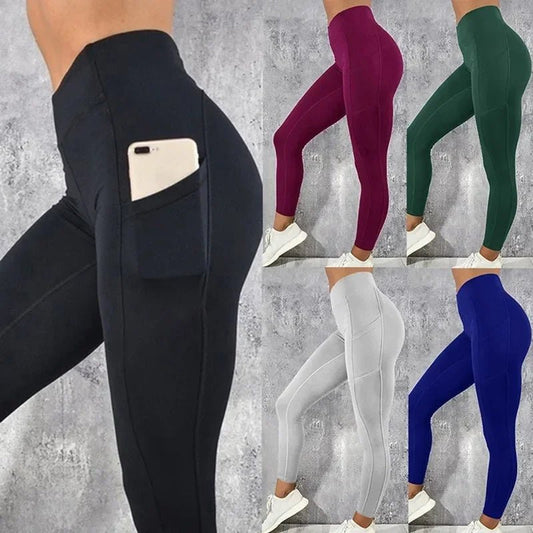 High Waist Yoga Leggings for Women with Pocket - dellidu.com - Navy Blue - High Waist Yoga Leggings for Women with Pocket - L - High Waist Yoga Leggings for Women with Pocket - 14:202430841;5:361385 - dellidu.com