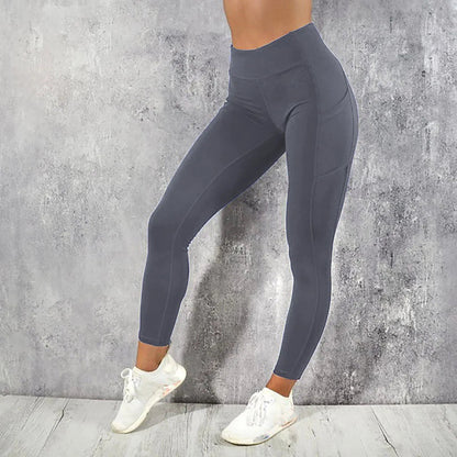 High Waist Yoga Leggings for Women with Pocket - dellidu.com - Dark Grey - High Waist Yoga Leggings for Women with Pocket - L - High Waist Yoga Leggings for Women with Pocket - 14:200004890;5:361385 - dellidu.com