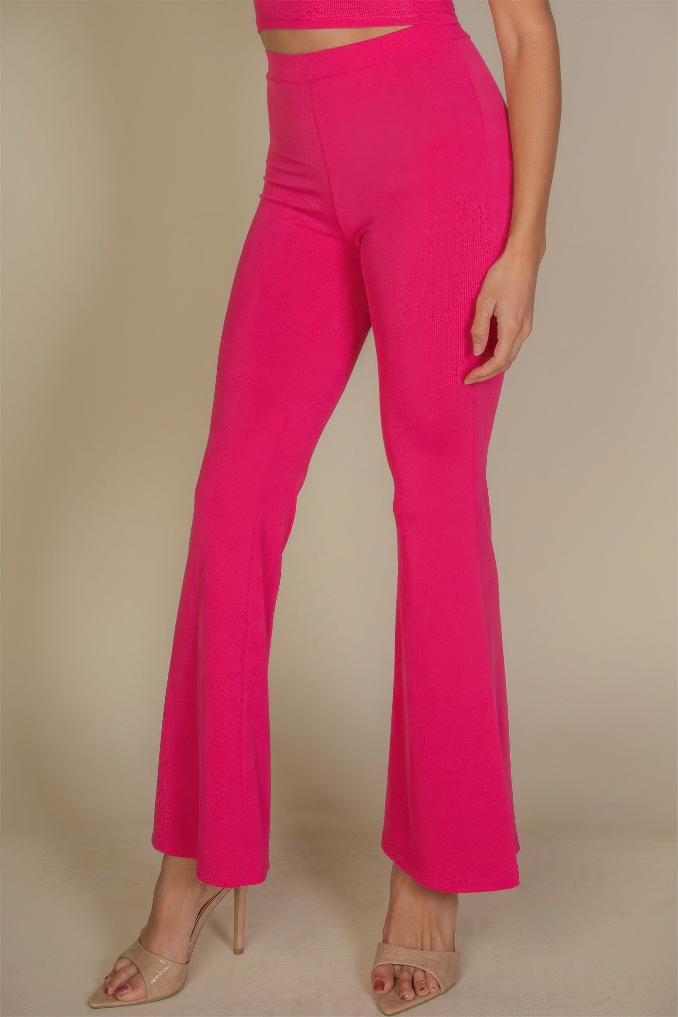 High Waisted Flare Pants - dellidu.com - Fuchsia - product image - S - product image - wh2000634.S.Fuchsia - dellidu.com