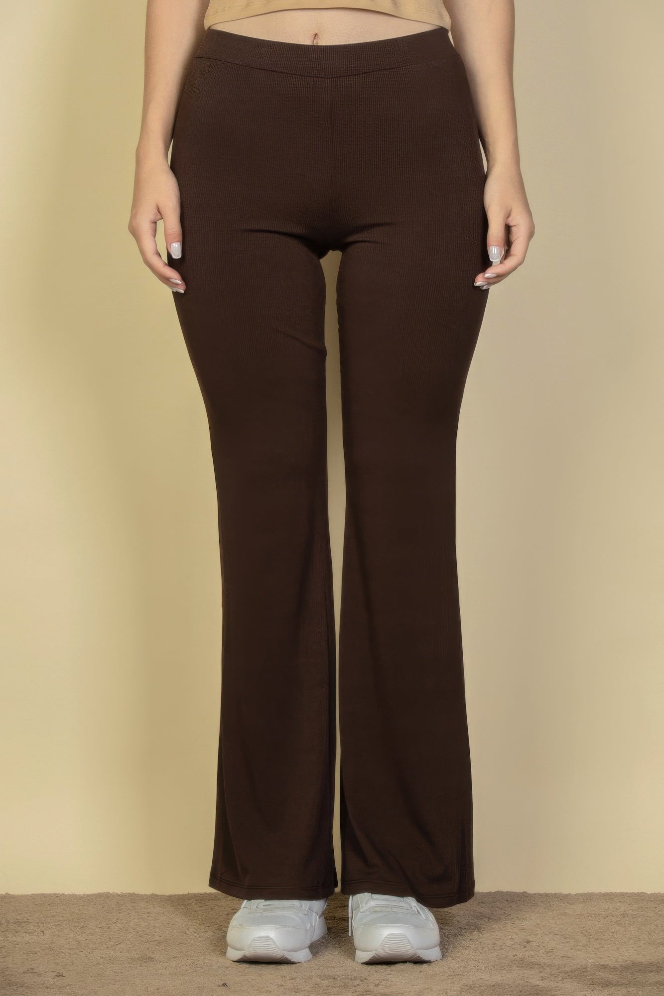 High Waisted Flare Pants - dellidu.com - Chocolate brown - product image - S - product image - wh2000634.S.Chocolate.Brown - dellidu.com