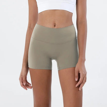 High - Waisted Peach Nude Yoga Shorts for Women - dellidu.com - Khaki - High - Waisted Peach Nude Yoga Shorts for Women - XL 62 - 68KG - CHINA - High - Waisted Peach Nude Yoga Shorts for Women - 14:200001438#Khaki;200007763:201336100;5:100014065#XL 62 - 68KG - dellidu.com