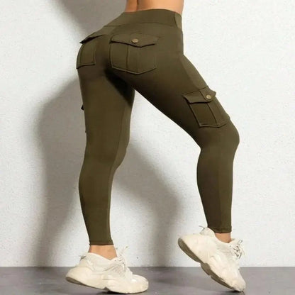 High Waisted Women's Solid Color Leggings with Pockets - dellidu.com - black - High Waisted Women's Solid Color Leggings with Pockets - M - High Waisted Women's Solid Color Leggings with Pockets - 14:193;5:361386 - dellidu.com