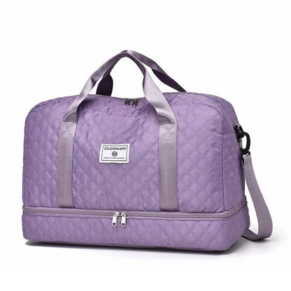 Lightweight Rhombic Lattice Travel Duffle Bag - dellidu.com - PURPLE - Lightweight Rhombic Lattice Travel Duffle Bag - Lightweight Rhombic Lattice Travel Duffle Bag - 14:496 - dellidu.com