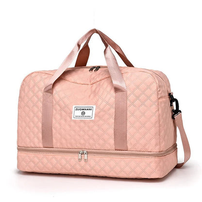 Lightweight Rhombic Lattice Travel Duffle Bag - dellidu.com - Pink - Lightweight Rhombic Lattice Travel Duffle Bag - Lightweight Rhombic Lattice Travel Duffle Bag - 14:1052 - dellidu.com