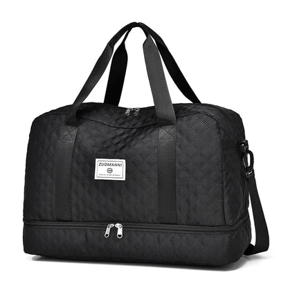 Lightweight Rhombic Lattice Travel Duffle Bag - dellidu.com - black - Lightweight Rhombic Lattice Travel Duffle Bag - Lightweight Rhombic Lattice Travel Duffle Bag - 14:193 - dellidu.com