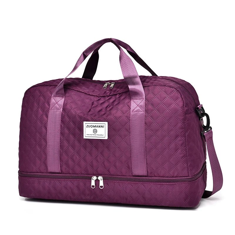 Lightweight Rhombic Lattice Travel Duffle Bag - dellidu.com - dark purple - Lightweight Rhombic Lattice Travel Duffle Bag - Lightweight Rhombic Lattice Travel Duffle Bag - 14:200006156#dark purple - dellidu.com